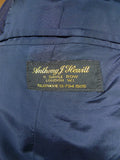 26/1130 vintage anthony hewitt savile row bespoke navy blue pin-stripe suit w/ 2 pair trs 42 regular