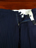 26/1130 vintage anthony hewitt savile row bespoke navy blue pin-stripe suit w/ 2 pair trs 42 regular