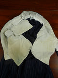 26/1130 vintage anthony hewitt savile row bespoke navy blue pin-stripe suit w/ 2 pair trs 42 regular