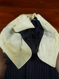 26/1130 vintage anthony hewitt savile row bespoke navy blue pin-stripe suit w/ 2 pair trs 42 regular