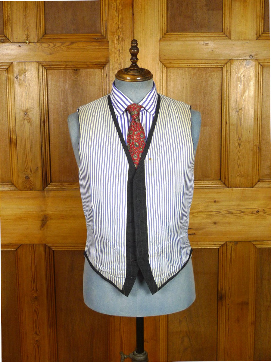26/1133 vintage dege & sons 1978 savile row bespoke grey pinstripe worsted waistcoat & trouser 39 regular