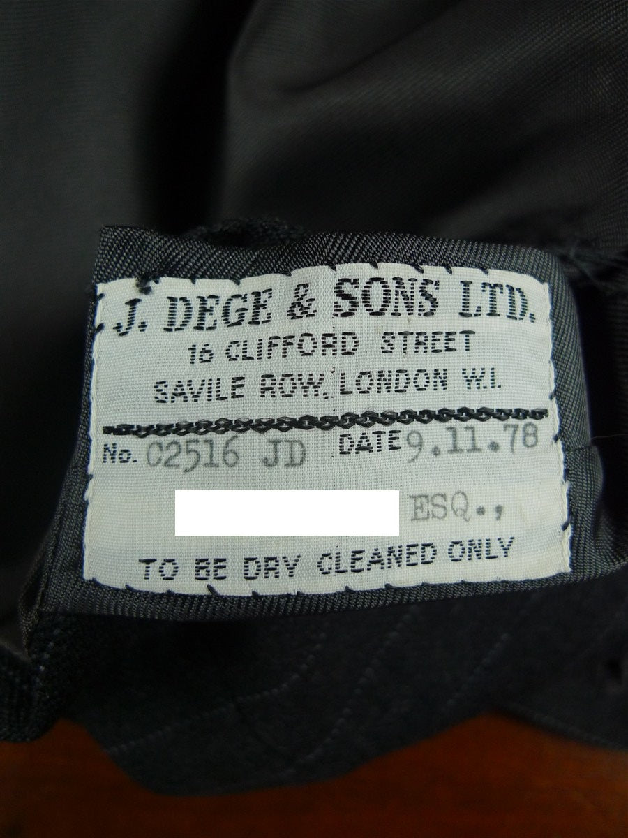 26/1133 vintage dege & sons 1978 savile row bespoke grey pinstripe worsted waistcoat & trouser 39 regular