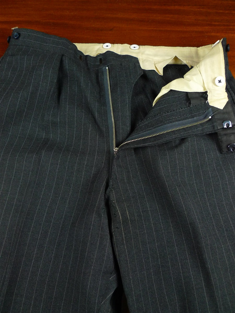 26/1133 vintage dege & sons 1978 savile row bespoke grey pinstripe worsted waistcoat & trouser 39 regular