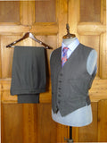 26/1134 vintage dege & sons 1991 savile row bespoke grey pick weave worsted waistcoat & trouser 41 regular