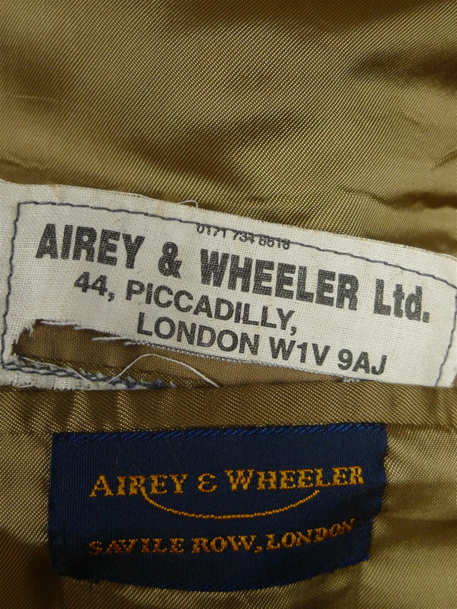 26/1136 immaculate airey & wheeler savile row bespoke green / brown wp check tweed sports jacket 48 short