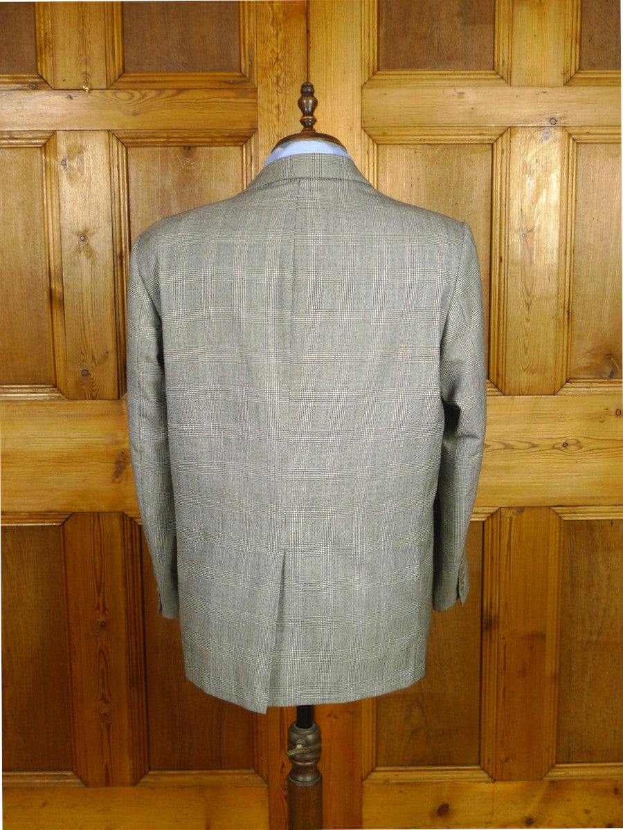 26/1128 vintage airey & wheeler savile row bespoke grey glen check worsted flannel suit 50 short