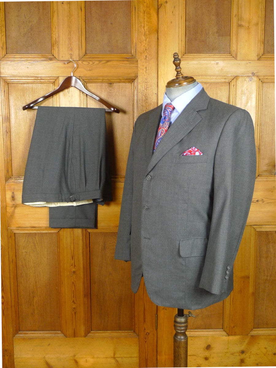 26/1129 immaculate vintage airey & wheeler savile row bespoke grey worsted & mohair suit 48 short