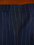 26/1132 vintage airey & wheeler savil row bespoke navy blue pin-stripe heavyweight worsted 3-piece suit 46 short
