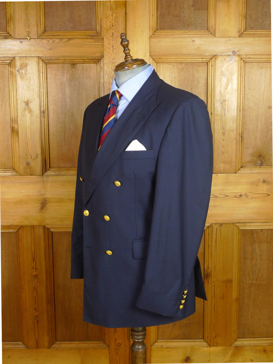 26/1137 immaculate ede & ravenscroft navy blue d/b wool blazer 46 regular