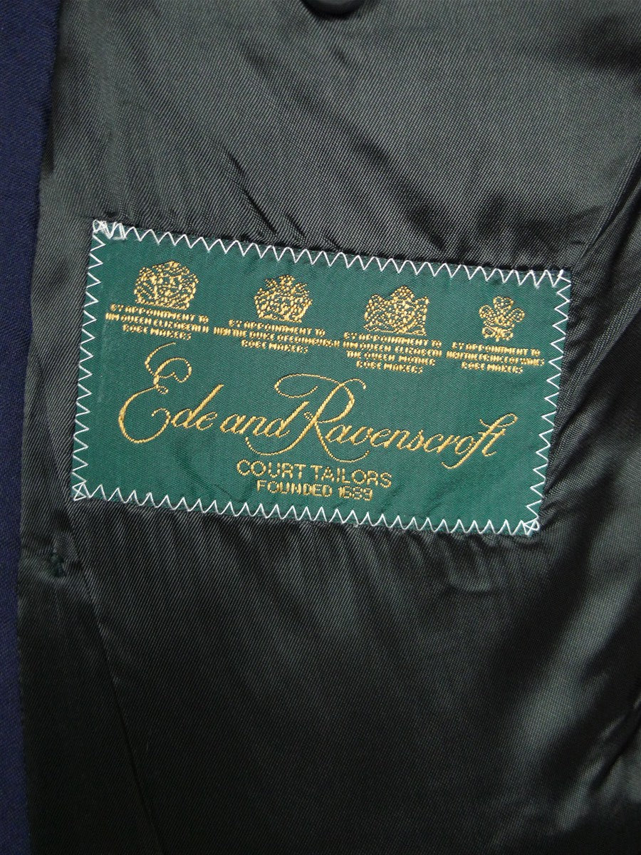 26/1137 immaculate ede & ravenscroft navy blue d/b wool blazer 46 regular