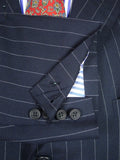 26/1126 vintage airey & wheeler savile row bespoke navy blue pin-stripe worsted suit 48 short