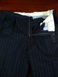 26/1126 vintage airey & wheeler savile row bespoke navy blue pin-stripe worsted suit 48 short