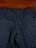 26/1126 vintage airey & wheeler savile row bespoke navy blue pin-stripe worsted suit 48 short