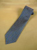 26/1163 immaculate charvet france navy blue / silver polka-dot pattern woven silk tie (rrp £260)