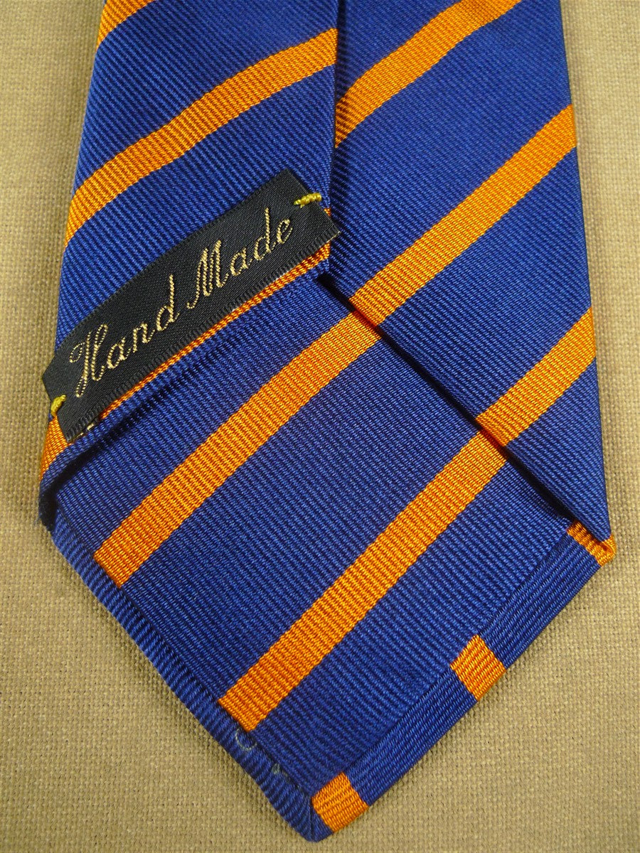 26/1159 immaculate new & lingwood jermyn street london blue / copper orange diagonal stripe silk repp tie