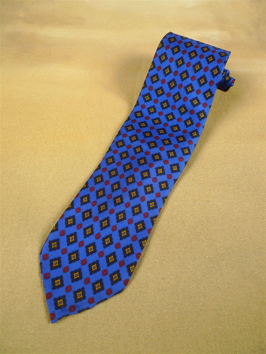 26/1164 immaculate rubinacci italian blue diamond pattern silk tie (rrp £180)