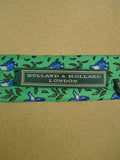 26/1158 holland & holland british gunmaker pheasant pattern green / blue shooting country sports silk tie