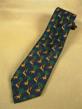 26/1156 holland & holland british gunmaker deer pattern dark blue / green & gold shooting country sports silk tie