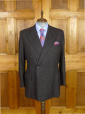 26/1142 immaculate 1999 huntsman savile row bespoke charcoal grey worsted flannel d/b suit 43-44 regular