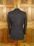 26/1142 immaculate 1999 huntsman savile row bespoke charcoal grey worsted flannel d/b suit 43-44 regular