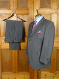 26/1139 immaculate cordings of piccadilly grey worsted flannel suit 48 regular