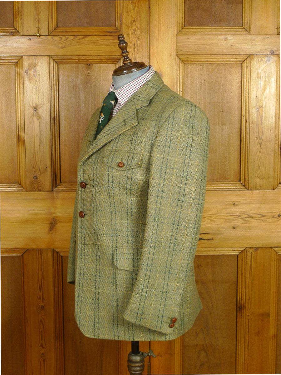 26/1155 immaculate vintage british green wp check tweed shooting jacket 42-43 regular