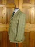 26/1155 immaculate vintage british green wp check tweed shooting jacket 42-43 regular