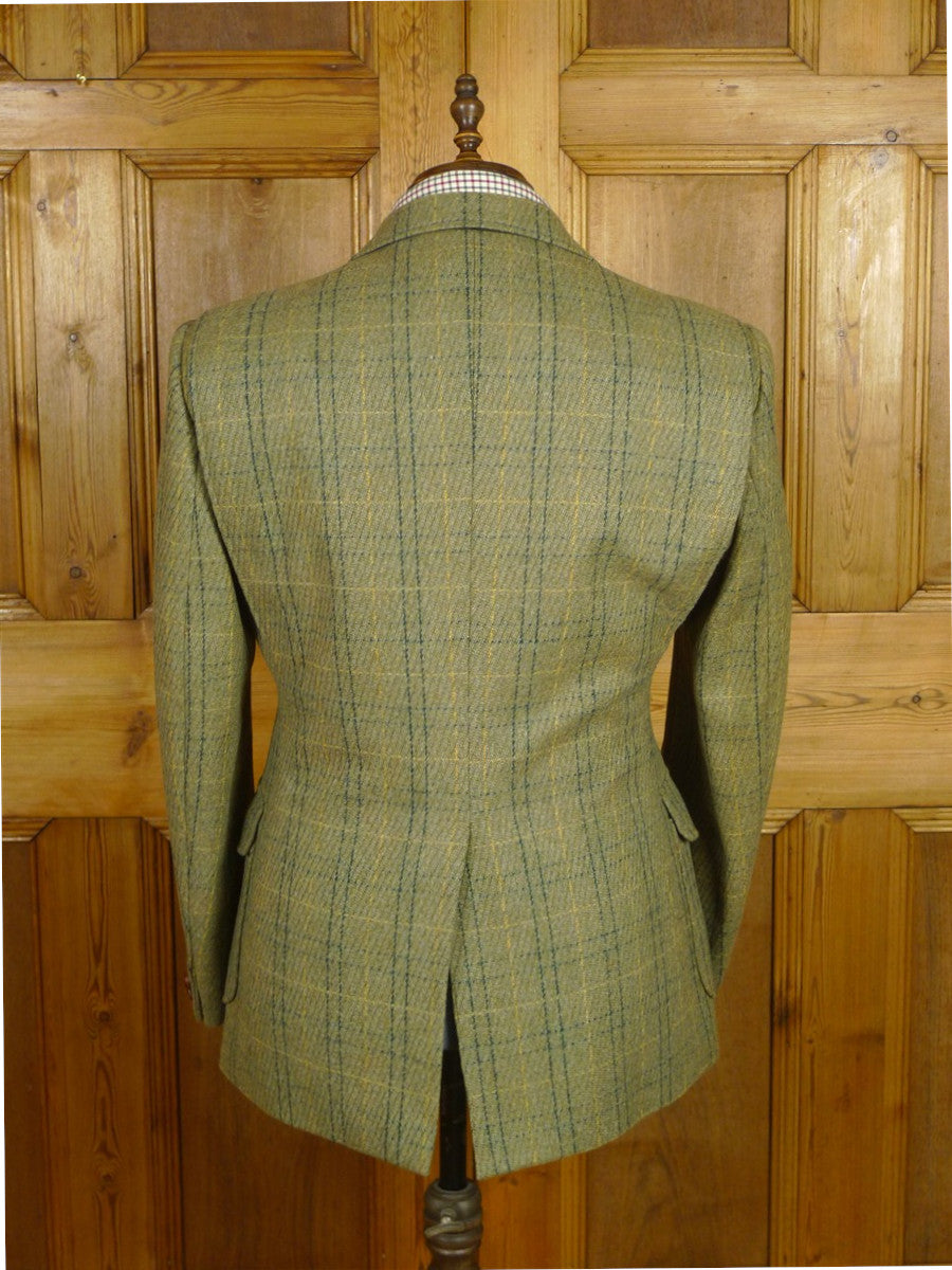 26/1155 immaculate vintage british green wp check tweed shooting jacket 42-43 regular