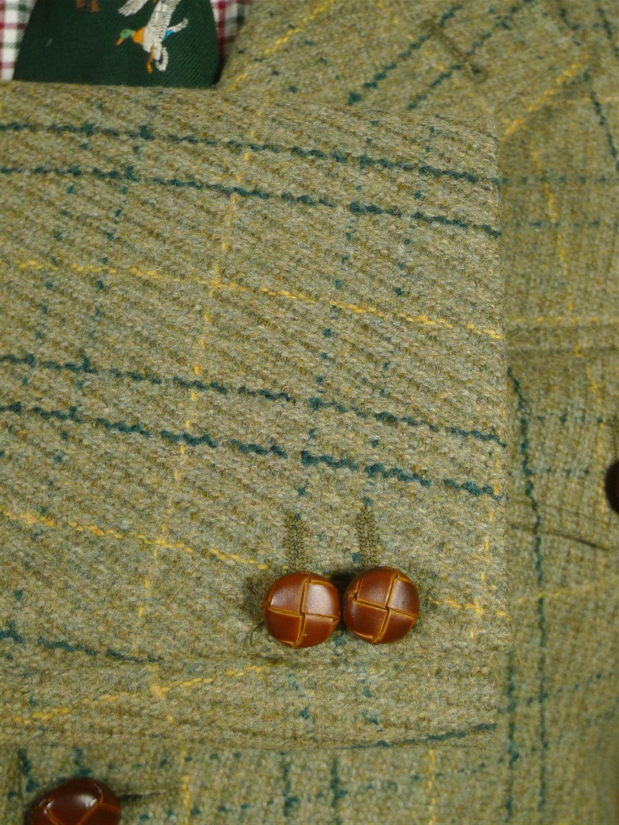 26/1155 immaculate vintage british green wp check tweed shooting jacket 42-43 regular