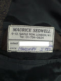 26/1153 wonderful vintage maurice sedwell savile row bespoke grey / blue herringbone tweed suit 41-42 regular to long