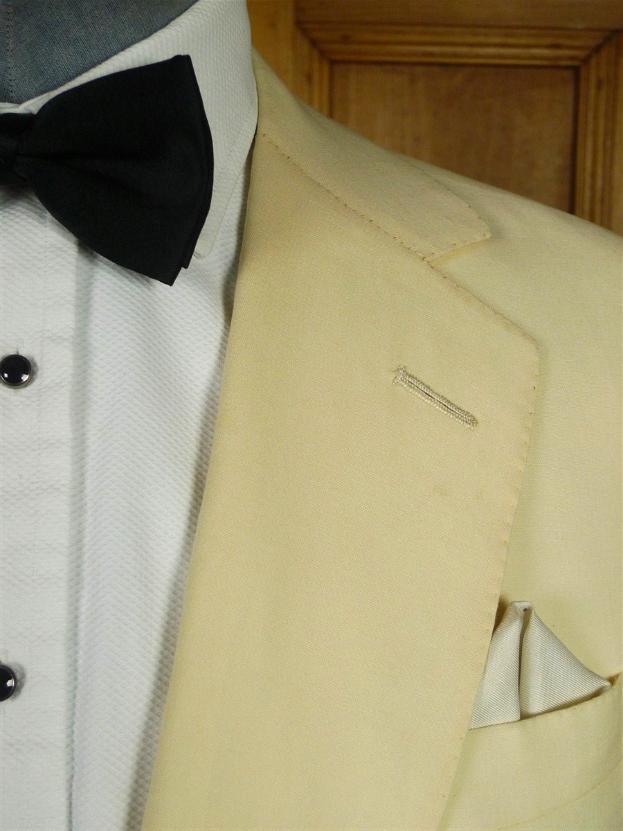26/1149 vintage 1974 maurice sedwell savile row bespoke ivory white wool & silk evening dinner jacket 41 long