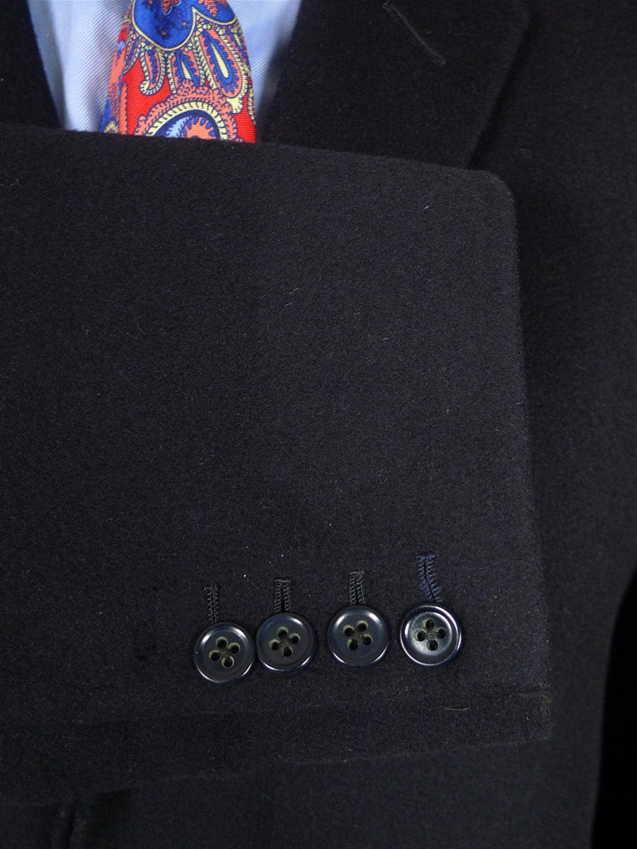 26/1146 immaculate vintage 1965 maurice sedwell savile row bespoke navy blue heavyweight crombie wool overcoat w/ silk velvet collar 40-42