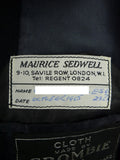26/1146 immaculate vintage 1965 maurice sedwell savile row bespoke navy blue heavyweight crombie wool overcoat w/ silk velvet collar 40-42