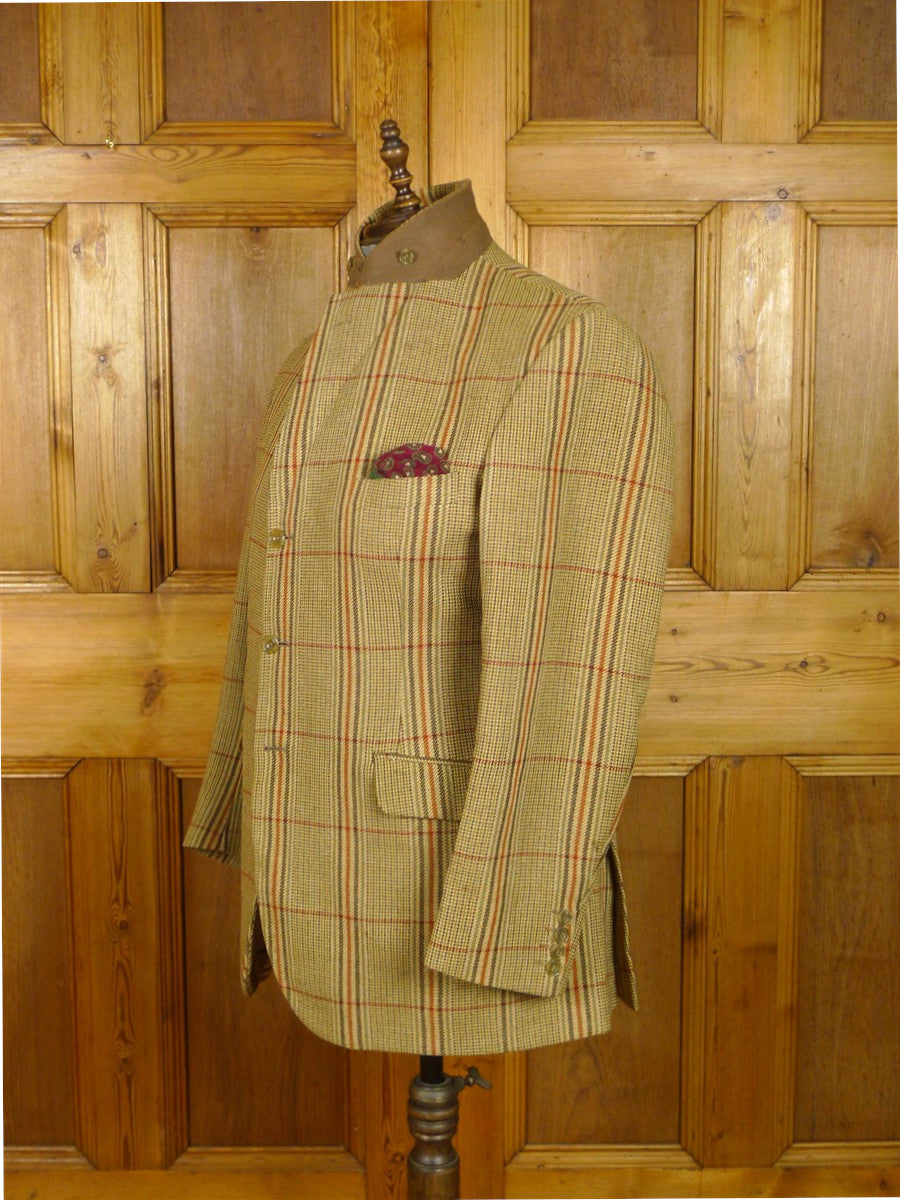 26/1168 vintage heavyweight tailormade john g hardy alsport cloth tweed hacking jacket w/ ghillie collar 41-42 regular