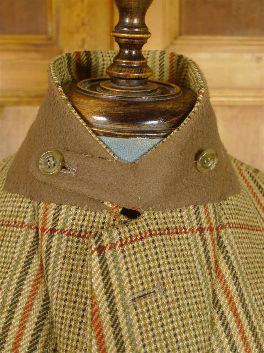 26/1168 vintage heavyweight tailormade john g hardy alsport cloth tweed hacking jacket w/ ghillie collar 41-42 regular
