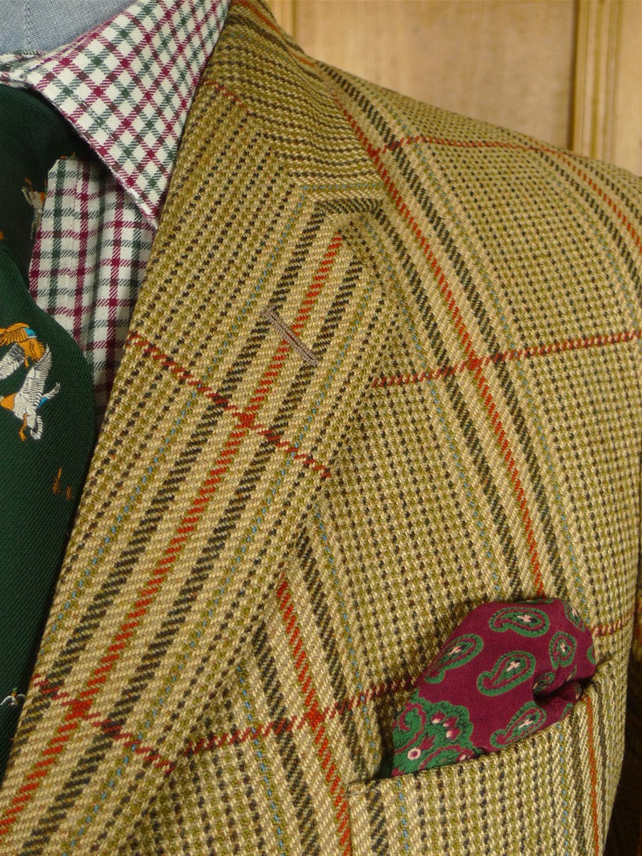 26/1168 vintage heavyweight tailormade john g hardy alsport cloth tweed hacking jacket w/ ghillie collar 41-42 regular