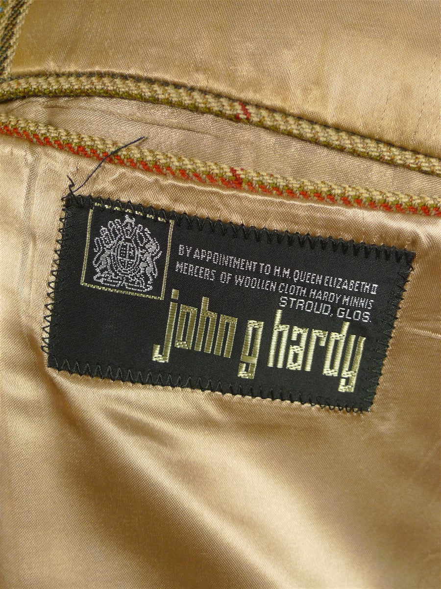26/1168 vintage heavyweight tailormade john g hardy alsport cloth tweed hacking jacket w/ ghillie collar 41-42 regular
