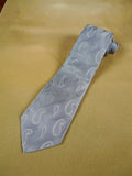 26/1162 immaculate turnbull & asser grey paisley pattern woven silk tie (rrp £205)