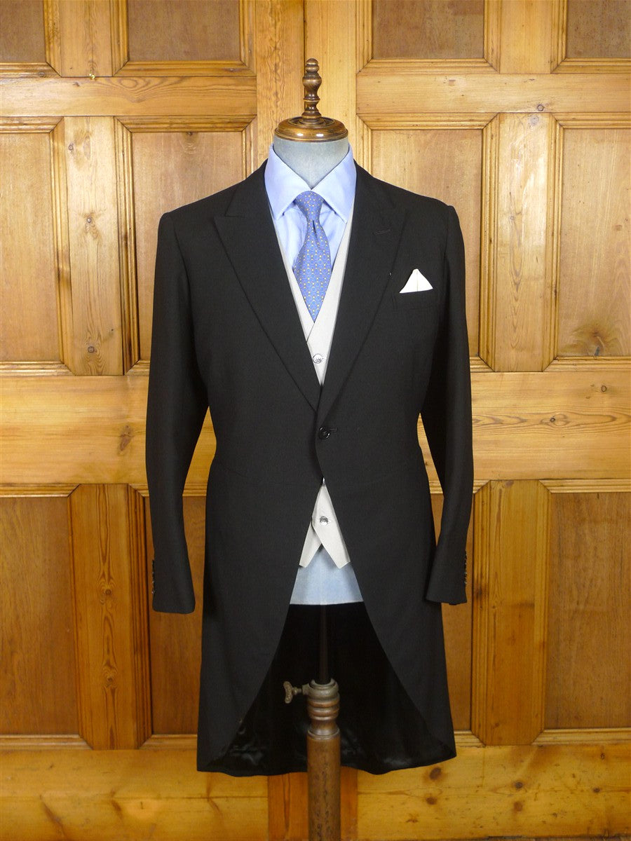 26/1169 immaculate vintage 1966 maurice sedwell savile row bespoke black wool morning coat 37 long