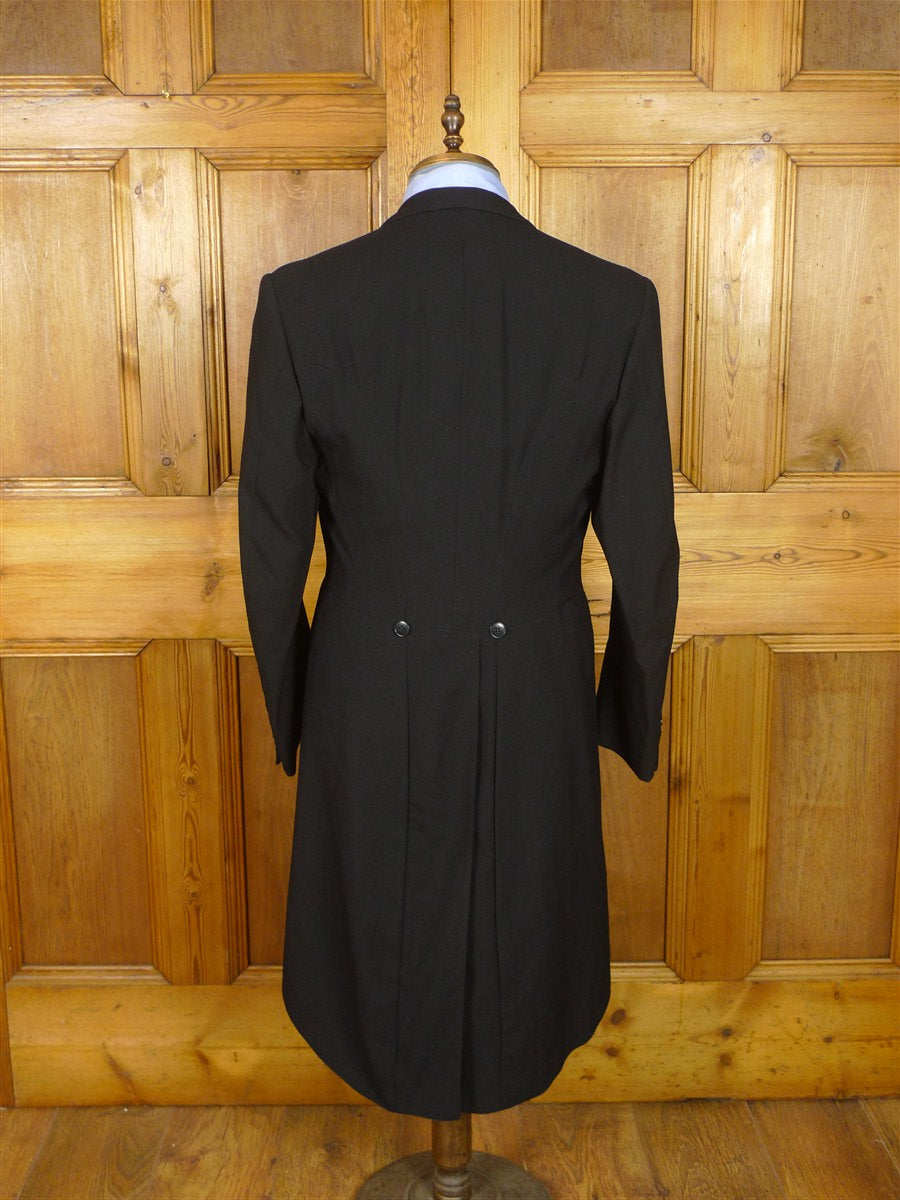 26/1169 immaculate vintage 1966 maurice sedwell savile row bespoke black wool morning coat 37 long