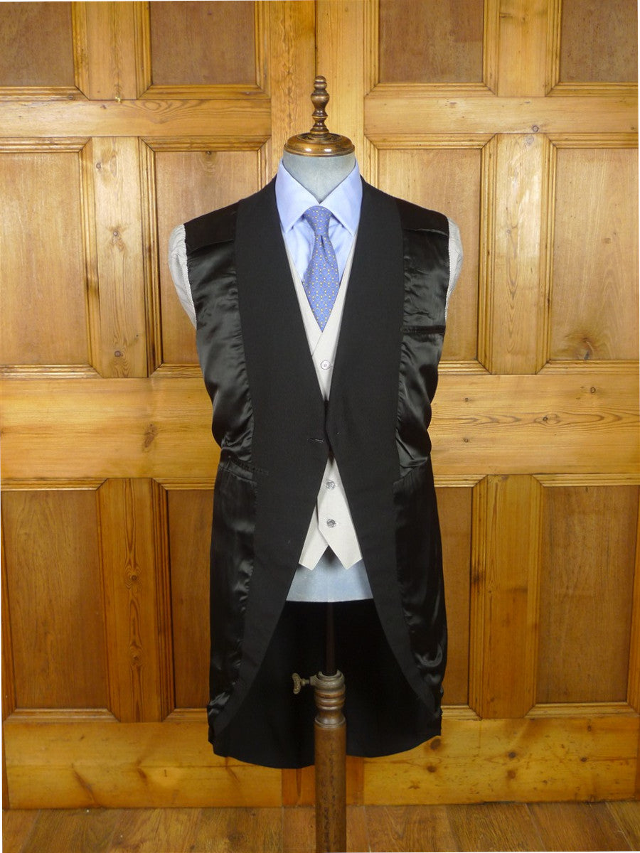 26/1169 immaculate vintage 1966 maurice sedwell savile row bespoke black wool morning coat 37 long