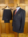 26/1170 immaculate 1987 vintage maurice sedwell savile row bespoke navy blue rope-stripe d/b worsted flannel suit 41-42 regular to long