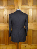 26/1170 immaculate 1987 vintage maurice sedwell savile row bespoke navy blue rope-stripe d/b worsted flannel suit 41-42 regular to long