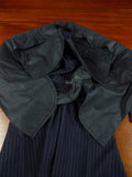 26/1170 immaculate 1987 vintage maurice sedwell savile row bespoke navy blue rope-stripe d/b worsted flannel suit 41-42 regular to long