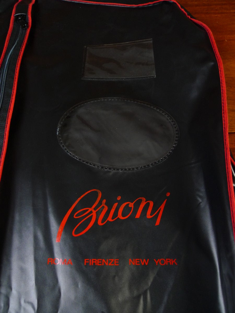 21/0826 brioni black & red heavy duty plastic suit carrier bag w/ window and name pocket